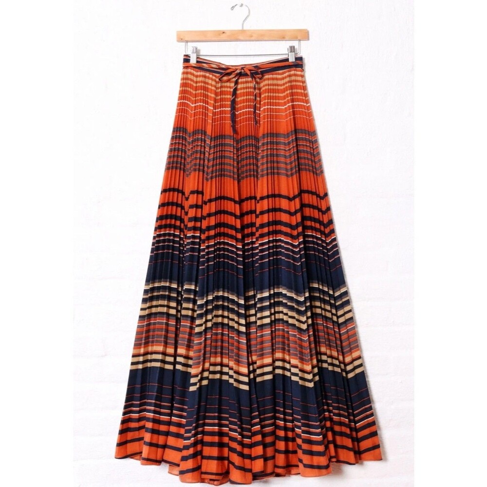 Vintage Elissa of California Pleated Accordion Maxi Skirt Sz 12 Bohemian Cottage